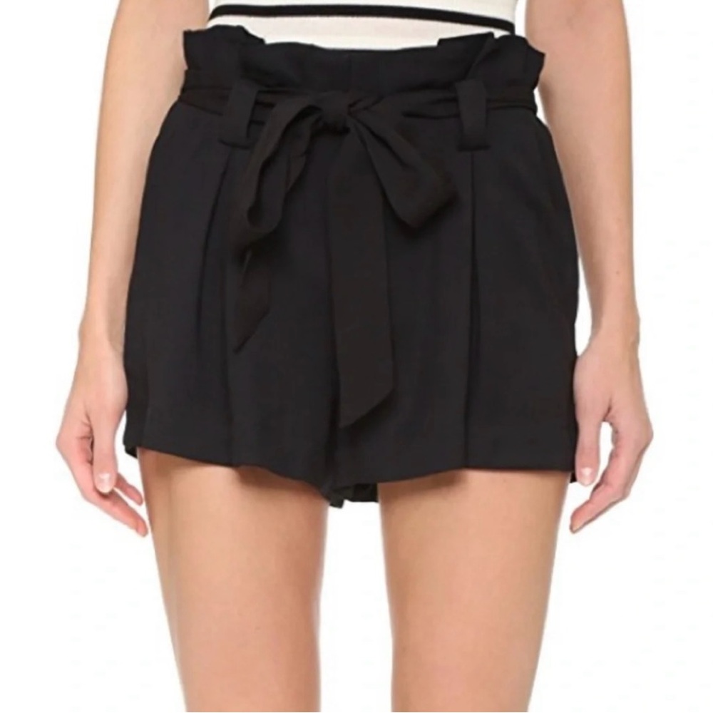 L’agence Alex Paperbag Waist Shorts in Black